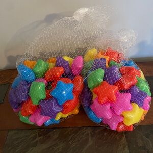 100 Piece Plastic Colorful Star Balls, 50 per Bag
